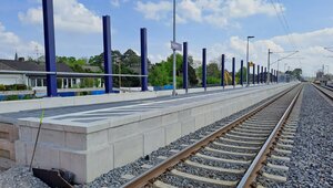 Herstellung des Bahnsteigs 2 am Haltepunkt Haldern