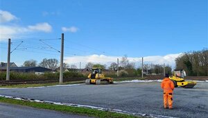 Herstellung einer Baustelleneinrichtungfläche an der Felix-Lensing Straße.